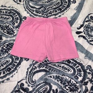 Casual Pink Elastic Waist Shorts
